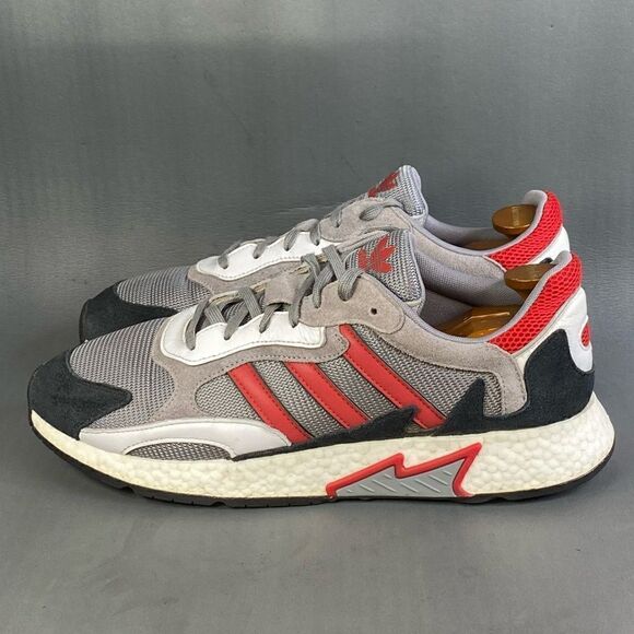 adidas Tresc Run Grey Scarlet Core Black sneaker shoes mens size 13 - Picture 3 of 10